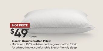 Sleep Country Bloom organic cotton pillow offer