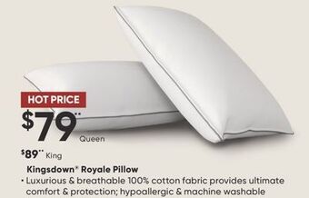Sleep Country Kingsdown royale pillow offer