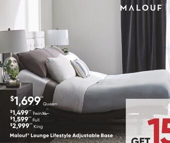 Sleep Country Malouf® lounge lifestyle adjustable base offer