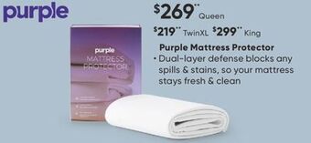 Sleep Country Purple mattress protector offer