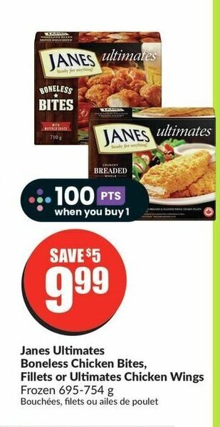 FreshCo Janes Ultimates Boneless Chicken Bites, Fillets or Ultimates Chicken Wings offer