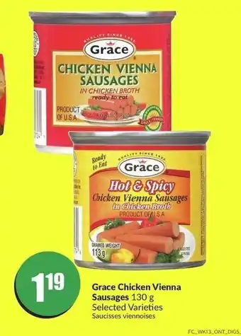 FreshCo Grace Chicken Vienna Sausages 130 g offer