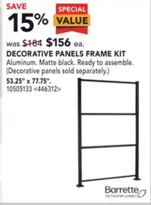 Lowe's Barrette decorative panels frame kit 53.25 x 77.75 offer