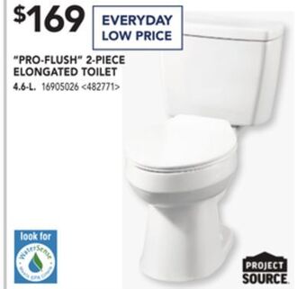 Lowe's Project source pro-flush 2-piece elongated toilet offer