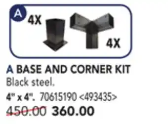 Lowe's Korto structures base and corner kit 4 x 4 offer