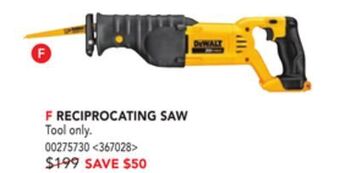 Lowe's Dewalt reciprocating saw offer