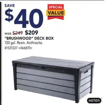 Lowe's Keter brushwood deck box offer