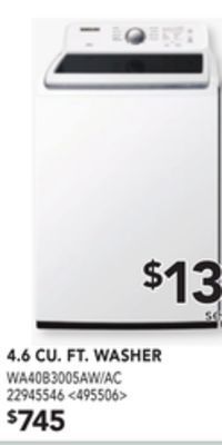 Lowe's Samsung 4.6 cu. ft. washer offer