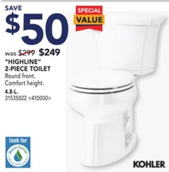 Lowe's Kohler highline 2-piece toilet offer