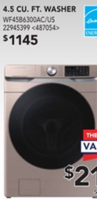 Lowe's Samsung 4.5 cu. ft. washer offer