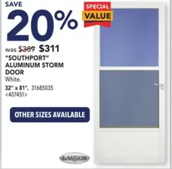 Lowe's Larson southport aluminium storm door 32 x 81 offer