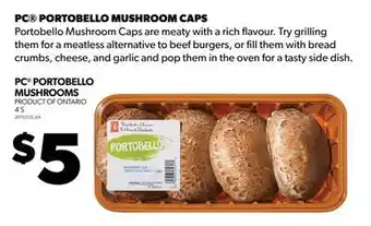 Real Canadian Superstore Pc® portobello mushroom caps, 4's offer