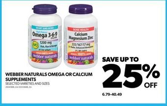 Real Canadian Superstore Webber naturals omega or calcium supplements offer