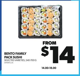 Real Canadian Superstore Bento family pack sushi, 540-700 g offer