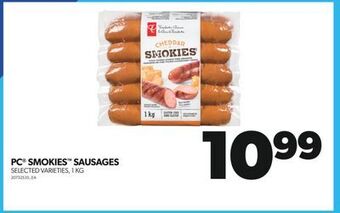 Real Canadian Superstore Pc® smokies™ sausages, 1 kg offer