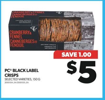 Real Canadian Superstore Pc® black label crisps, 150 g offer