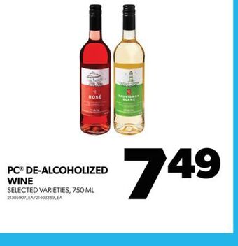 Real Canadian Superstore Pc® de-alcoholized wine, 750 ml offer