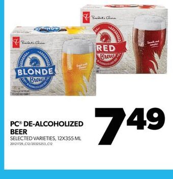 Real Canadian Superstore Pc® de-alcoholized beer, 12x355 ml offer