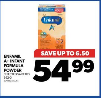 Real Canadian Superstore Enfamil a+ infant formula powder, 992 g offer