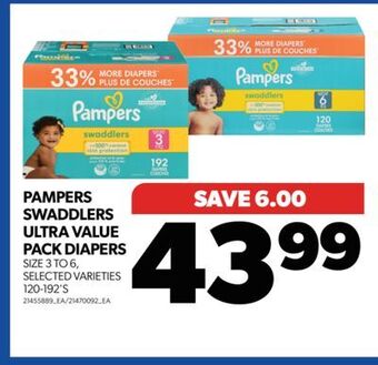 Real Canadian Superstore Pampers swaddlers ultra value pack diapers, size 3 to 6, 120-192's offer