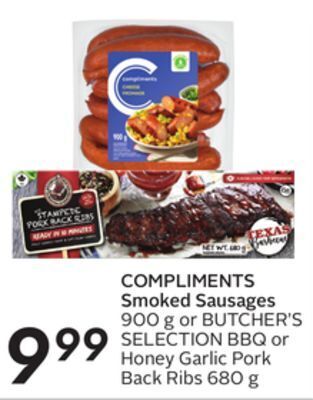 Sobeys Compliments smoked sausages offer