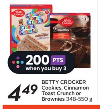 Sobeys Cookies, cinnamon toast crunch or brownies offer