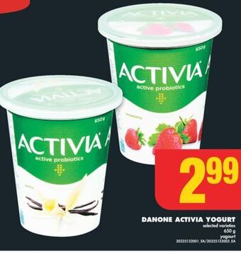 No Frills Danone activia yogurt, 650 g offer