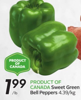 Sobeys Sweet green bell peppers offer