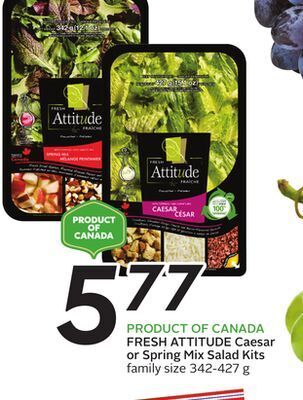 Sobeys Caesar or spring mix salad kits offer