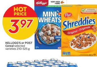 Sobeys Kellogg's or post cereal offer