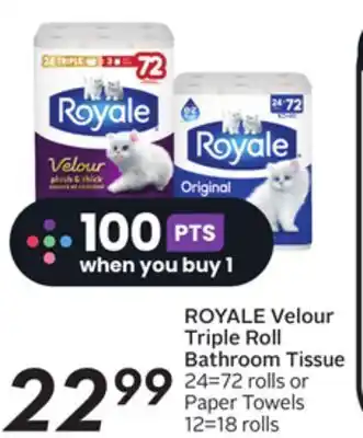 Sobeys Velour triple roll bathroom tissue offer