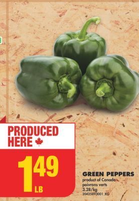 No Frills Green peppers offer