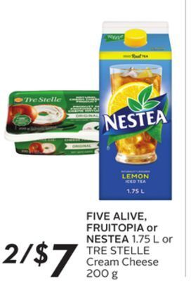 Sobeys Five alive, fruitopia or nestea offer