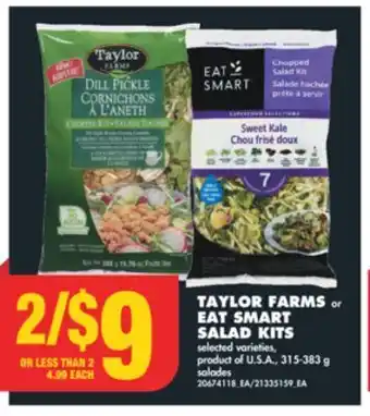 No Frills Taylor farms or eat smart salad kits, 315-383 g offer