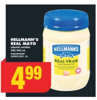 No Frills Hellmann's real mayo, 340/445 ml offer