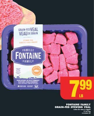 No Frills Fontaine family grain-fed stewing veal offer