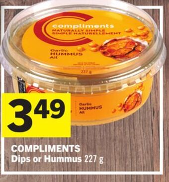 Foodland Compliments dips or hummus offer