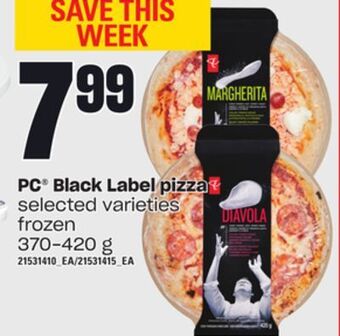 Loblaws Pc® black label pizza, 370-420 g offer