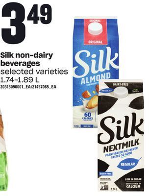 Loblaws Silk non-dairy beverages, 1.74-1.89 l offer