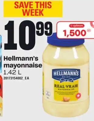 Loblaws Hellmann's mayonnaise, 1.42 l offer