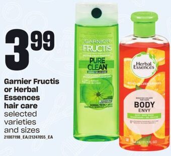 Loblaws Garnier fructis or herbal essences hair care offer