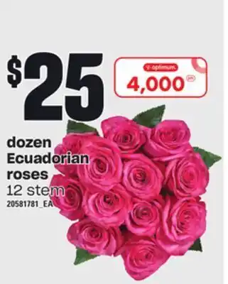 Loblaws Dozen ecuadorian roses, 12 stem offer