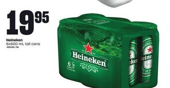 Loblaws Heineken, 6x500 ml tall cans offer