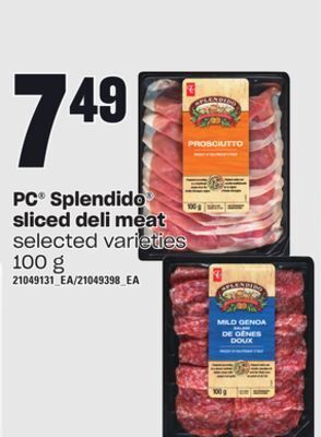 Loblaws Pc® splendido sliced deli meat, 100 g offer