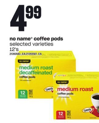Loblaws No name® coffee pods, 12's offer