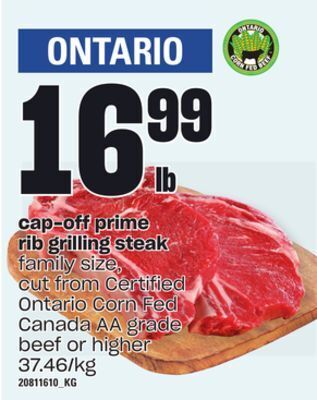 Loblaws Cap-off prime rib grilling steak offer