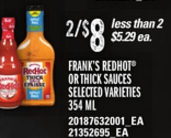 Loblaws Frank's redhot® or thick sauces, 354 ml offer
