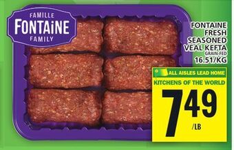 Food Basics Fontaine fresh seasoned veal kefta offer