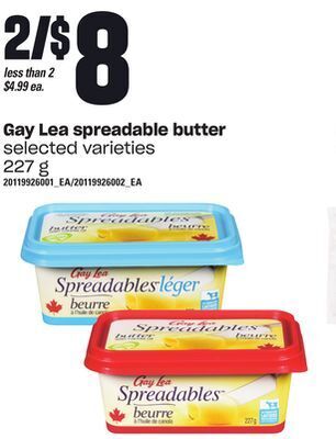 Loblaws Gay lea spreadable butter, 227 g offer