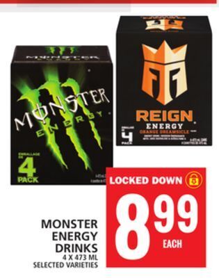 Food Basics Monster energy drinks offer